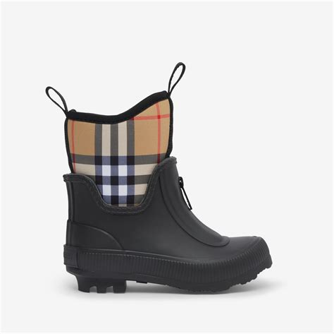 burberry vintage check & rubber rain boot|burberry vintage check turtleneck top.